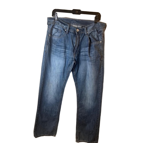 Buffalo David Bitton Blue Denim Relaxed Fit 5-Pocket Jeans Size 34 - Picture 1 of 8
